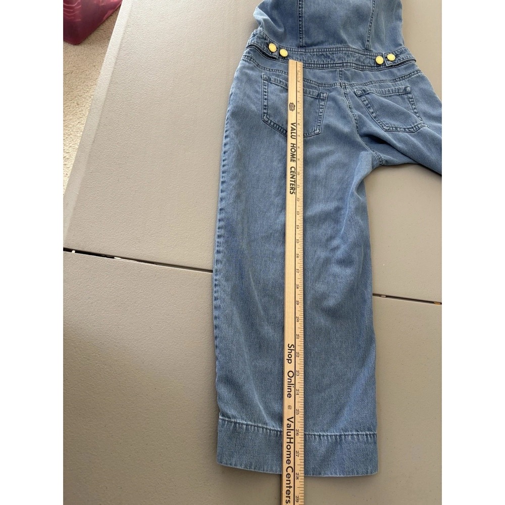 Michael Kors Woman Sz 0 Tencel Wide Leg Denim Jean Jumpsuit Coastal Cowgirl - Picture 9 of 13